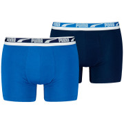 Boxeri bărbați Puma Everyday Multi Logo Boxers 2P albastru/albastru deschis Blue Combo