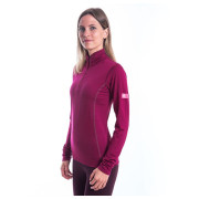 Tricou funcțional femei Sensor Merino Active guler înalt, fermoar