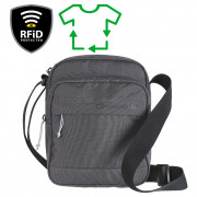 Geantă de umăr LifeVenture RFiD Shoulder Bag Recycled gri