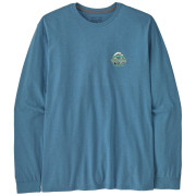 Tricou bărbați Patagonia Long-Sleeved Great Waves Responsibili-Tee albastru Shore Blue