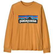 Tricou copii Patagonia K's L/S P-6 Logo T-Shirt - Dried Mango portocaliu/ Dried Mango