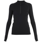 Tricou funcțional femei Icebreaker Women 300 MerinoFine™ Polar LS Half Zip negru Black
