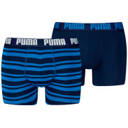 Boxeri bărbați Puma Everyday Striped Boxers 2P albastru Blue