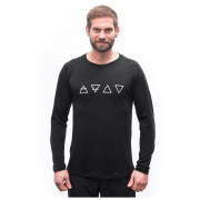 Tricou funcțional bărbați Sensor Merino Blend Elements black