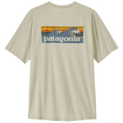 Tricou bărbați Patagonia Men's Capilene Cool Daily Shirt - Boardshort Logo bej Dyno White