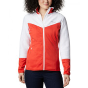 Hanorac femei Columbia Roffe Ridge II Full Zip roșu/alb BoldOrangeWhite