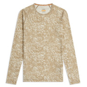 Tricou funcțional femei Icebreaker Women M 200 Oasis LS Crewe Moss BloomAOP bej/alb Cumin/Undyd/Aop