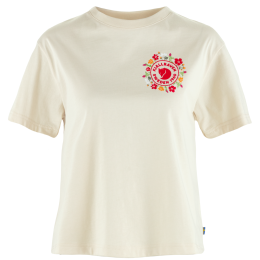 Tricou femei Fjällräven Fjällblomster Logo T-shirt W alb Chalk White