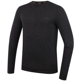 Tricou bărbați MOOA MerinoSilk 160 long negru black melange