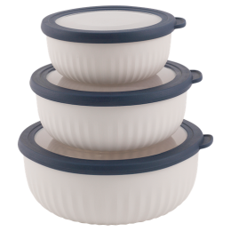 Set de boluri Outwell Cookout Bowl Set with Lids bej/albastru Blue & Grey