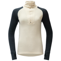 Tricou funcțional femei Devold Expedition Merino Silk Zip Wmn negru/bej Ink/Offwhite