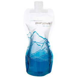Sticlă Platypus Soft Bottle 0,5L Closure albastru/alb Mountains
