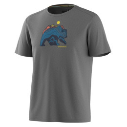 Tricou funcțional bărbați Smartwool Men's Bear Strata Active Short Sleeve Graphic Tee gri LT Gry H