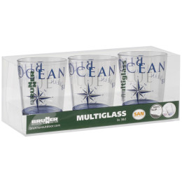 Set pahare Brunner Set Multiglass Blue Ocean SAN - 3ks