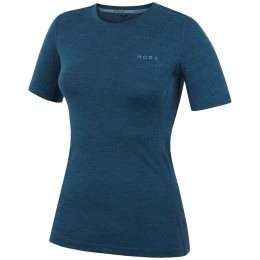 Tricou femei MOOA MerinoSilk 160 short albastru lagoon blue melange