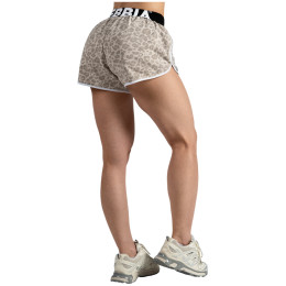 Pantaloni scurți femei Nebbia Leopard Training Shorts Primal bej CREAM LEOPARD