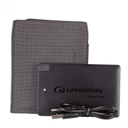 Portofel cu powerbank Lifeventure RFiD Charger Wallet gri