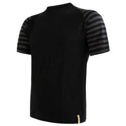 Tricou funcțional bărbați Sensor Merino Air mânecă scurtă negru/gri