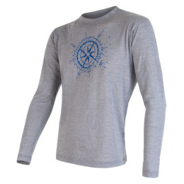Bluză bărbați Sensor Merino Wool PT Kompas m.l. gri šedá