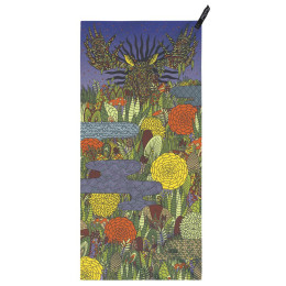 Prosop cu uscare rapidă PackTowl Personal Body albastru/roșu Mystic Moose Print