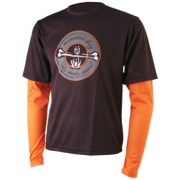 Tricou ciclism bărbați Axon Monster dlouhý rukáv negru/portocaliu