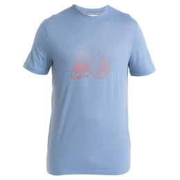 Tricou bărbați Icebreaker Men Merino 150 Tech Lite III SS Tee Van Camp albastru deschis Kyanite