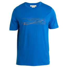 Tricou bărbați Icebreaker M Tech Lite II SS Tee Ski Stripes albastru