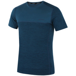 Tricou bărbați MOOA MerinoSilk Block 160 short albastru lagoon blue