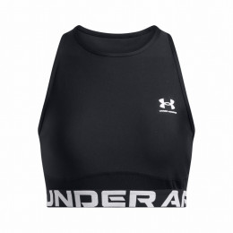 Top femei Under Armour HeatGear Rib Tank negru/alb Black