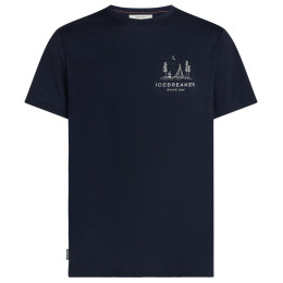 Tricou bărbați Icebreaker Men Merino 150 Tech Lite SS Tee Peaceful Pass albastru închis Midnight Navy