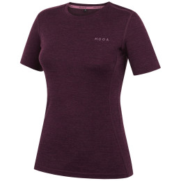 Tricou femei MOOA MerinoSilk 160 short violet închis dark purple melange