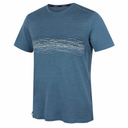 Tricou bărbați MOOA Merino Lyolite Waves 150 Short albastru blue
