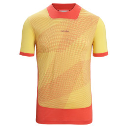 Tricou funcțional bărbați Icebreaker Men ZoneKnit™ SS Tee GEODETIC portocaliu/