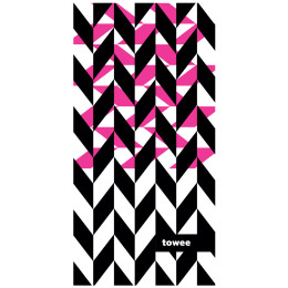 Prosop cu
			uscare rapidă Towee Dynamica 50x100 cm roz/negru