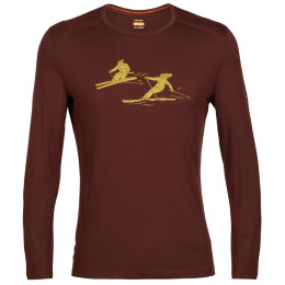 Tricou bărbați Icebreaker 200 Oasis LS Crewe Last Run maro