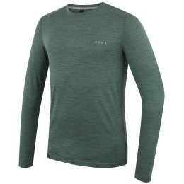 Tricou bărbați MOOA MerinoSilk 160 long verde green melange