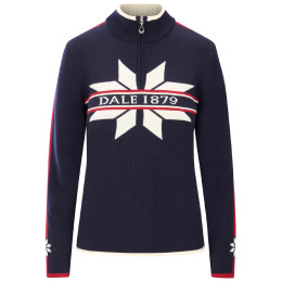 Bluză femei Dale of Norway Nåle Fem Sweater albastru/alb Navy Offwhite Red Rose