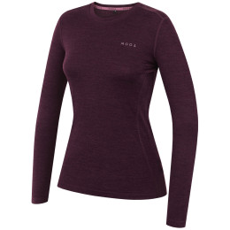 Tricou femei MOOA MerinoSilk 160 long violet închis dark purple melange