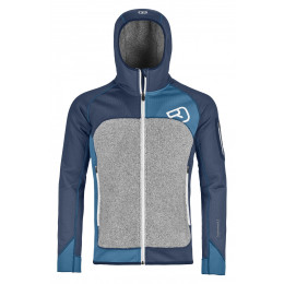 Hanorac bărbați Ortovox Fleece Plus Hoody gri/albastru Night Blue