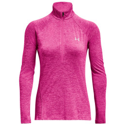 Tricou funcțional femei Under Armour Tech 1/2 Zip - Twist roz