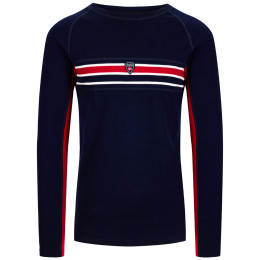 Tricou funcțional bărbați Dale of Norway Aksla Masculine Baselayer Crew neck albastru închis Navy Red OffWhite