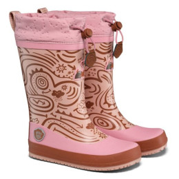 Cizme de cauciuc copii Affenzahn Rainboot Vegan Puddly Deer roz Deer