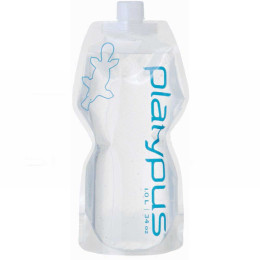 Sticlă pliantă Platypus Soft Bottle 1,0L Closure alb Platy Logo