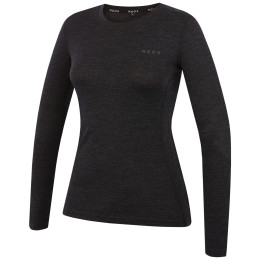 Tricou femei MOOA MerinoSilk 160 long negru black melange