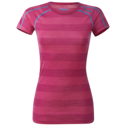 Tricou femei Bergans Soleie Lady Tee albastru/roz Hot Pink Striped