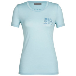 Tricou femei Icebreaker Women Tech Lite II SS Tee Mountain Lake albastru deschis