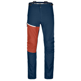 Pantaloni bărbați Ortovox Westalpen 3L Light Pants M albastru/roșu deep ocean