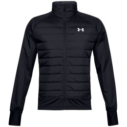 Geacă bărbați Under Armour Run Insulate Hybrid Jacket negru Black/Black/Reflective