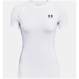 Tricou funcțional femei Under Armour HG Authentics Comp SS alb White/Black