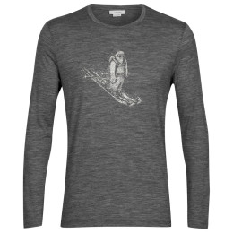 Tricou bărbați Icebreaker Tech Lite II LS Tee Skiing Yeti gri